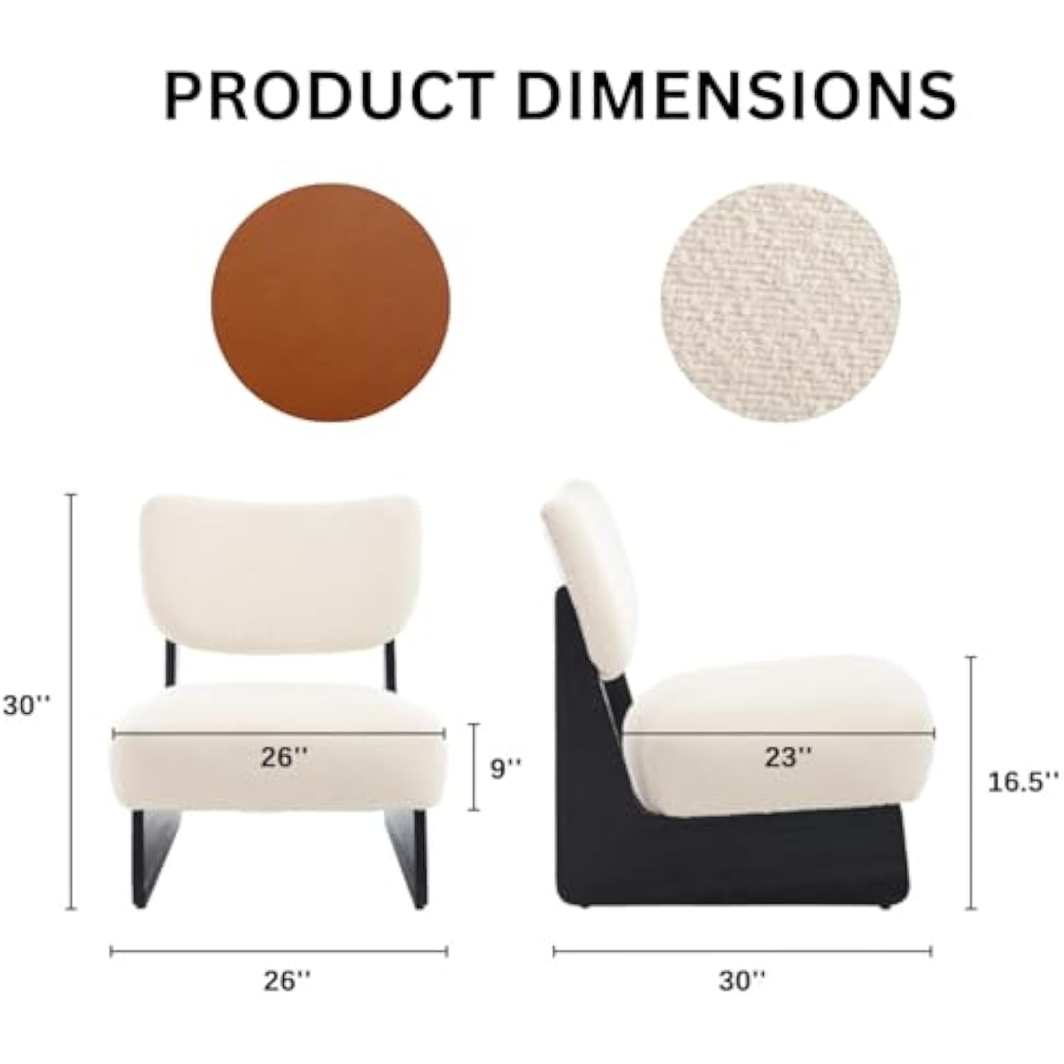 Set of 2 Beige Furry Living Room Chairs for Bedroom