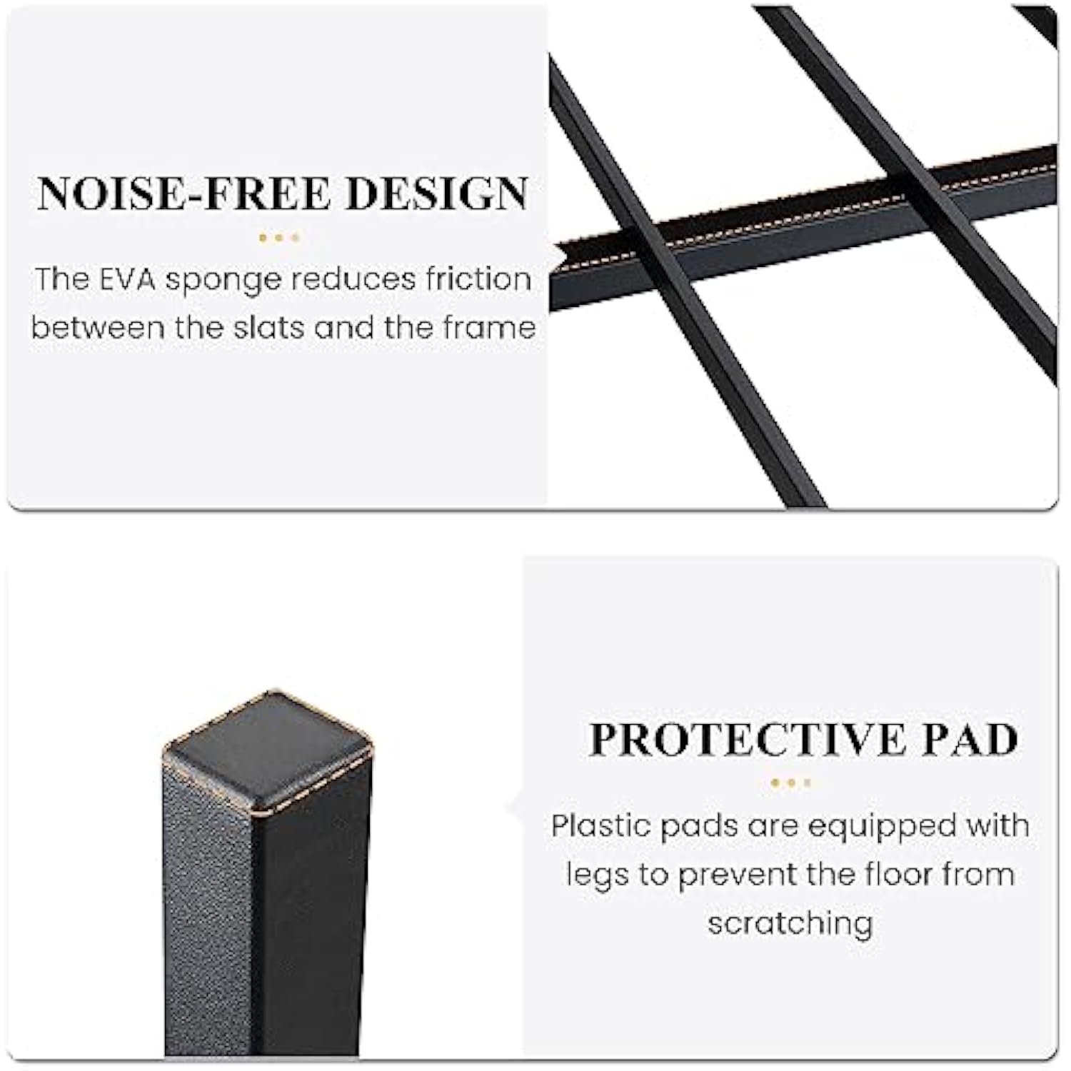 14 Inch Full Size Metal Platform Bed Frame with Wooden Headboard and Footboard