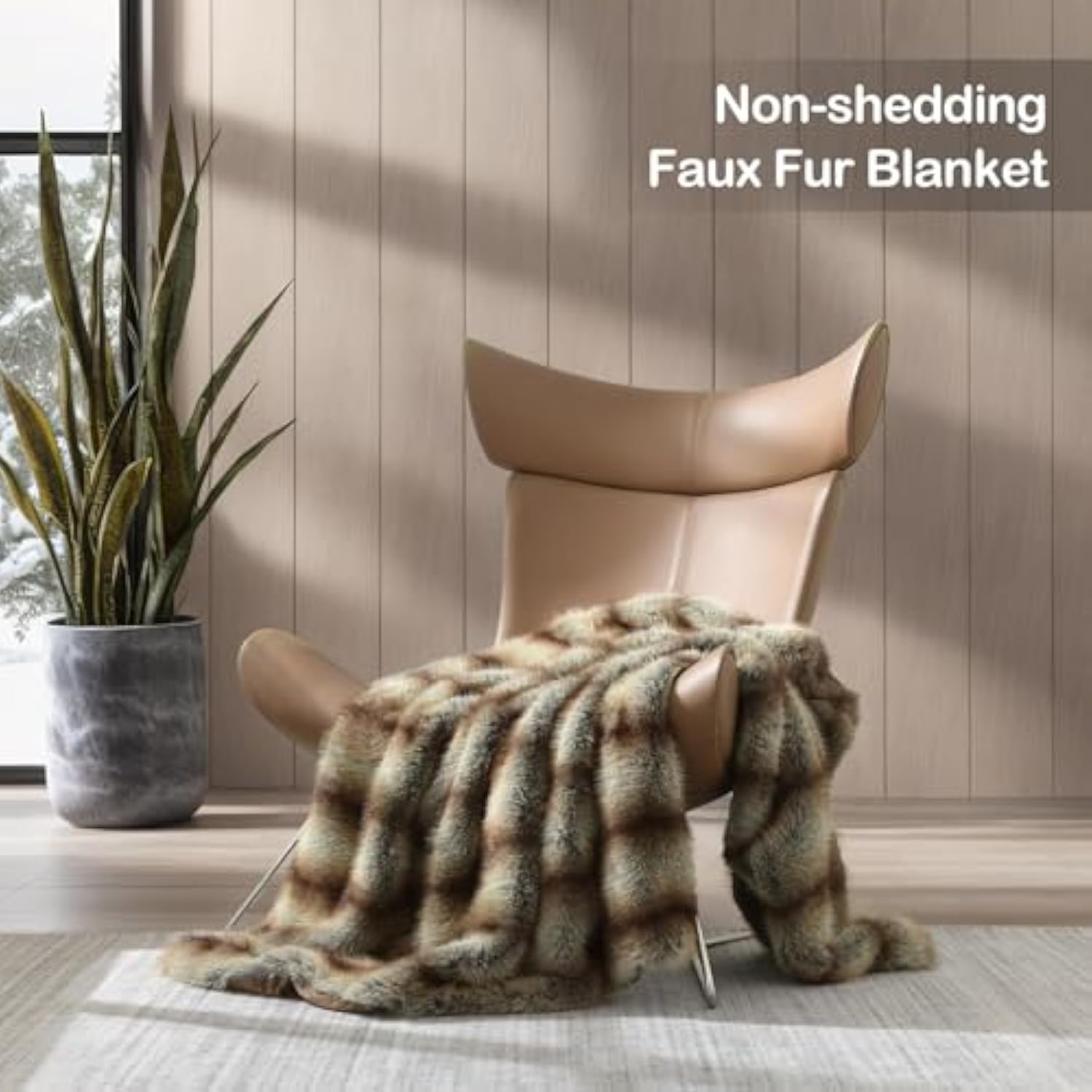 60x80 Inches Soft & Cozy Fur Throw Blanket for Couch