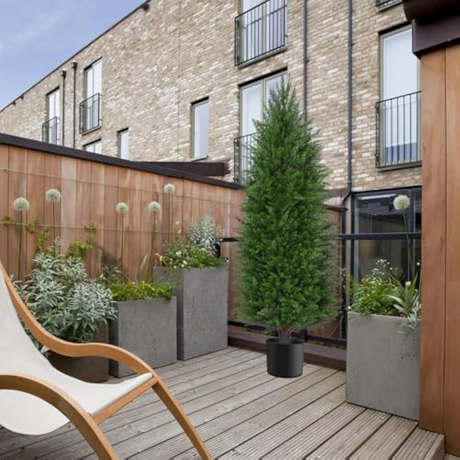 4FT Artificial Topiary Cedar Plants Outdoor