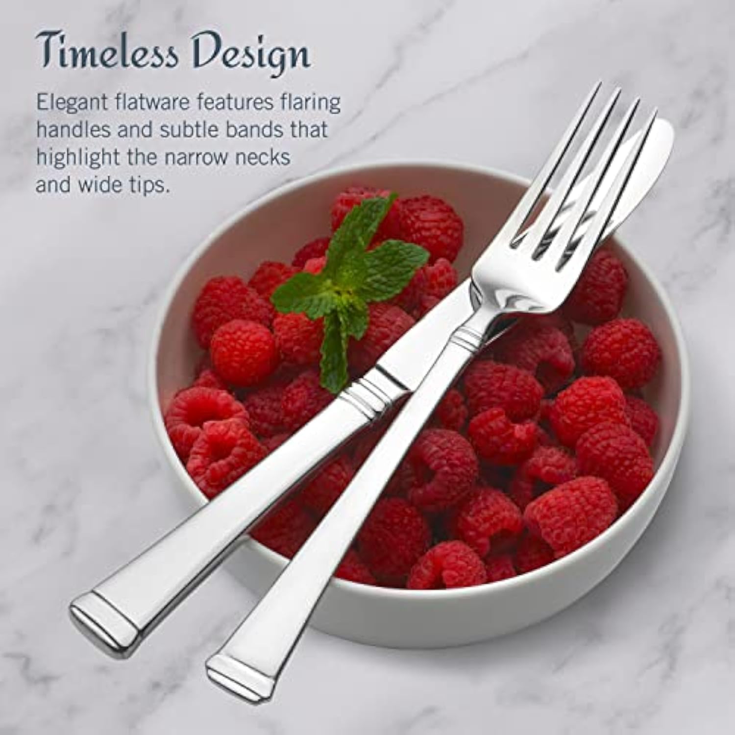 65-Piece Flatware Set for 12, 18/10 Stainless Steel Silverware with Forks, Knives, Spoons, and Serving Utensils