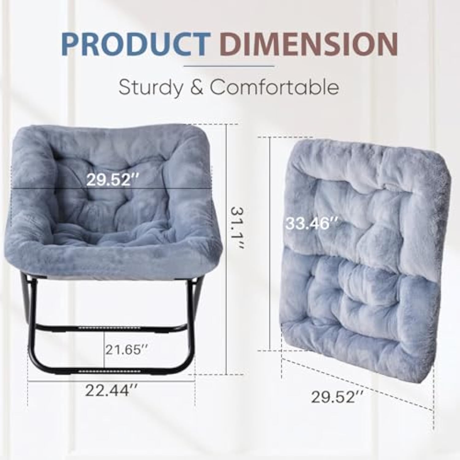 Large Size Foldable Comfy Chair for Adults