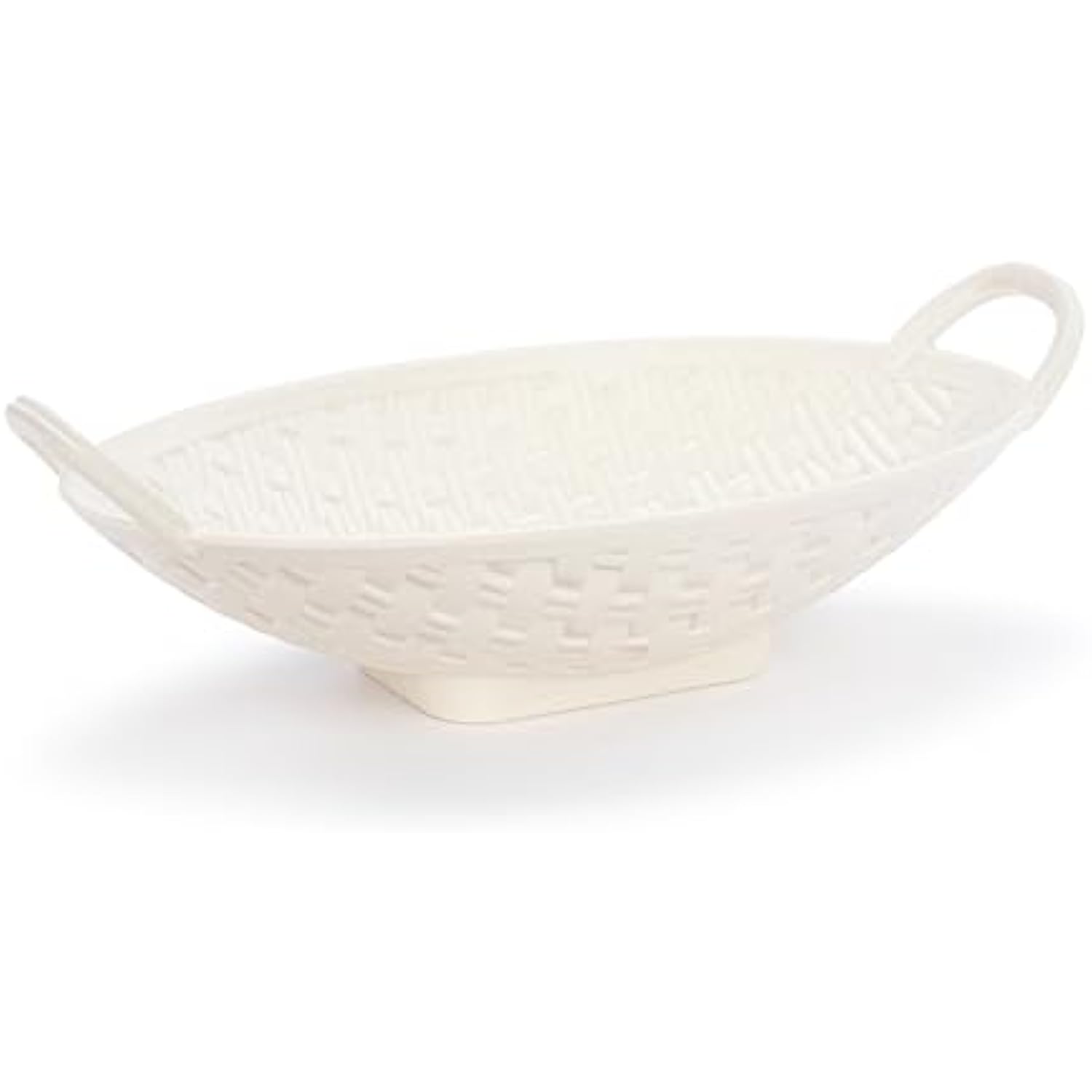 14.5 x 8 Inch White Melamine Bread Dinner Roll Serving Platter