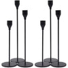 6 PCS Matte Black Taper Candle Holders for Table Centerpiece