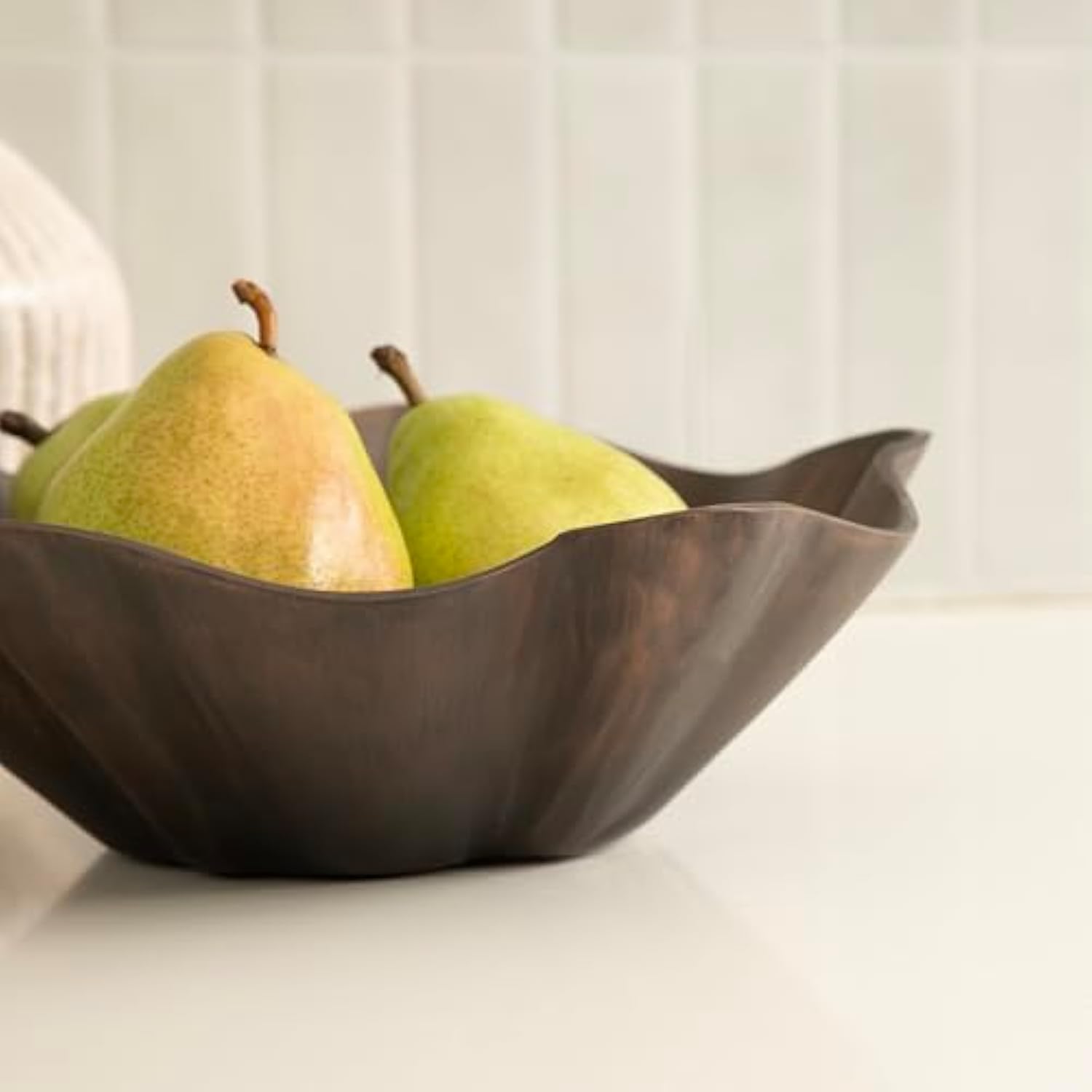 Flutte Scalloped Decorative Metal Serving Bowl