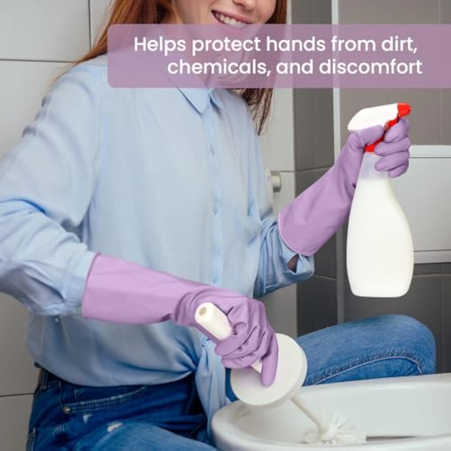 4 Pairs Reusable Kitchen Gloves for Washing Dishes and Household Cleaning