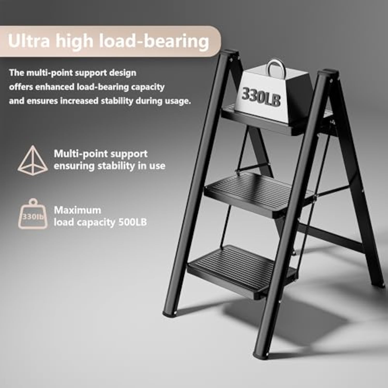 Sturdy 330 Lbs Small Step Stool for Adults for Kitchen