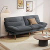73 Inch Adjustable Backrest & Armrests Convertible Futon Grey Couch