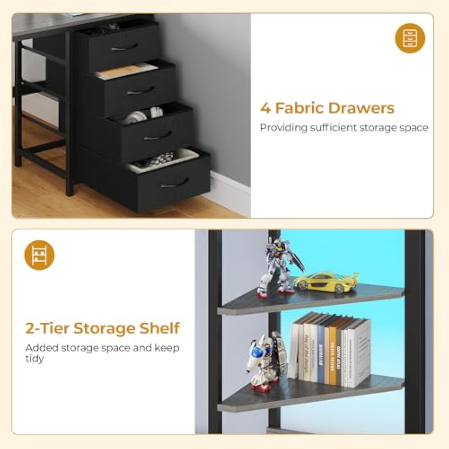 Full Over Full Bunk Beds with Charging Station & Led Lights