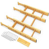 4 Dividers with 9 Inserts Bamboo Kitchen Adjustable Drawer Organizers