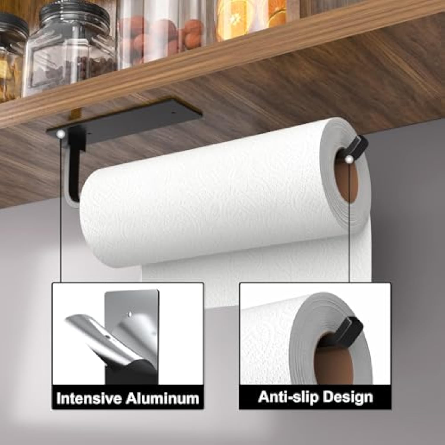 Aluminum Kitchen Roll Dispenser Under Cabinet