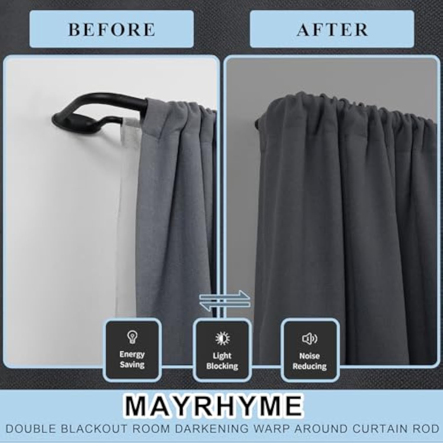 Internal Splicing 1'' Front and 5/8'' Back Adjustable Curtain Rod with Aluminum Finials and Brackets