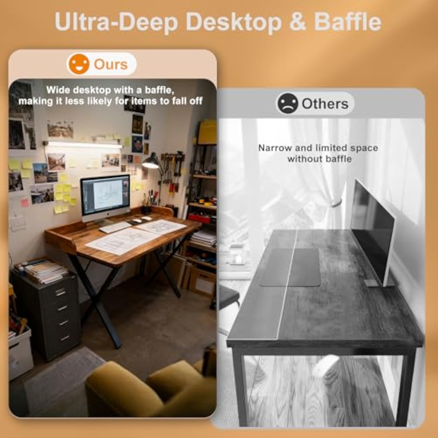 47x24 Inches Computer Desk with Power Outlets & USB