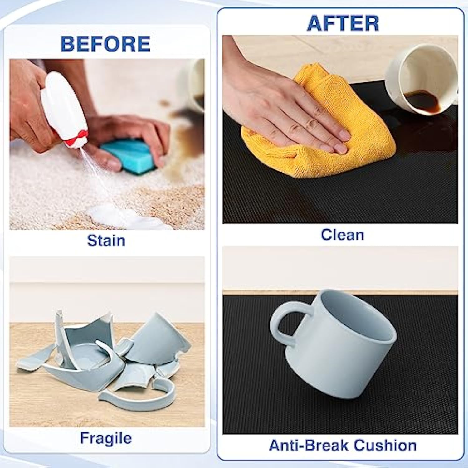 Cushioned Anti Fatigue Kitchen Black Mats for Floor