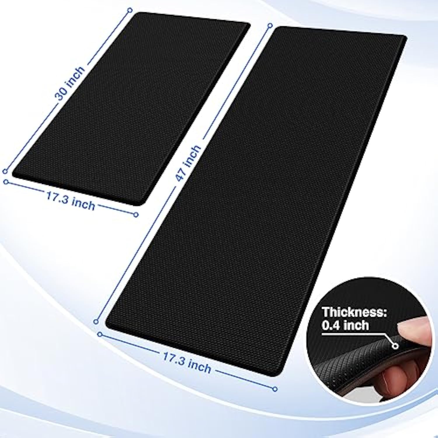 Cushioned Anti Fatigue Kitchen Black Mats for Floor
