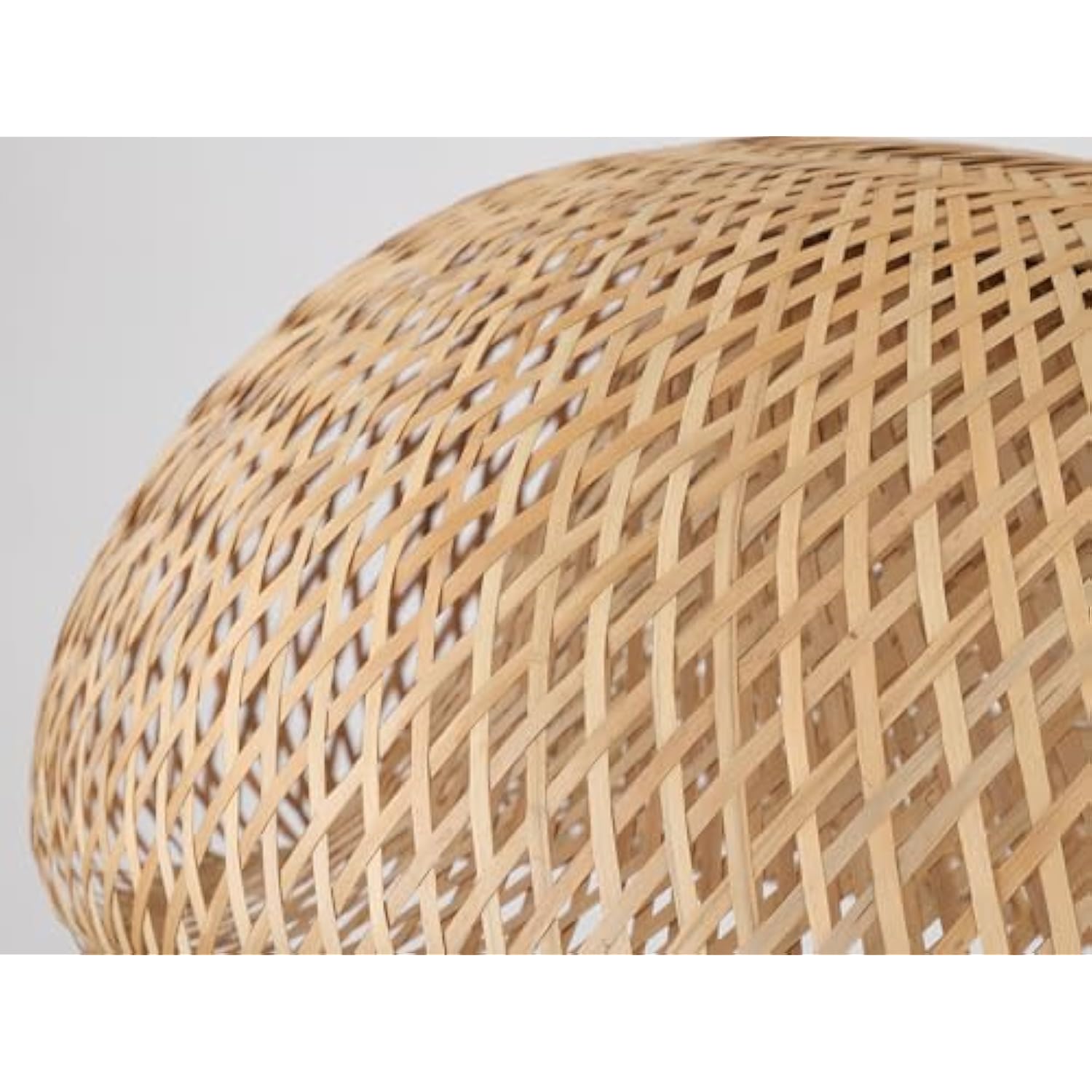 Bamboo Plug in Pendant Light with 14ft Handmade Woven Light Cord