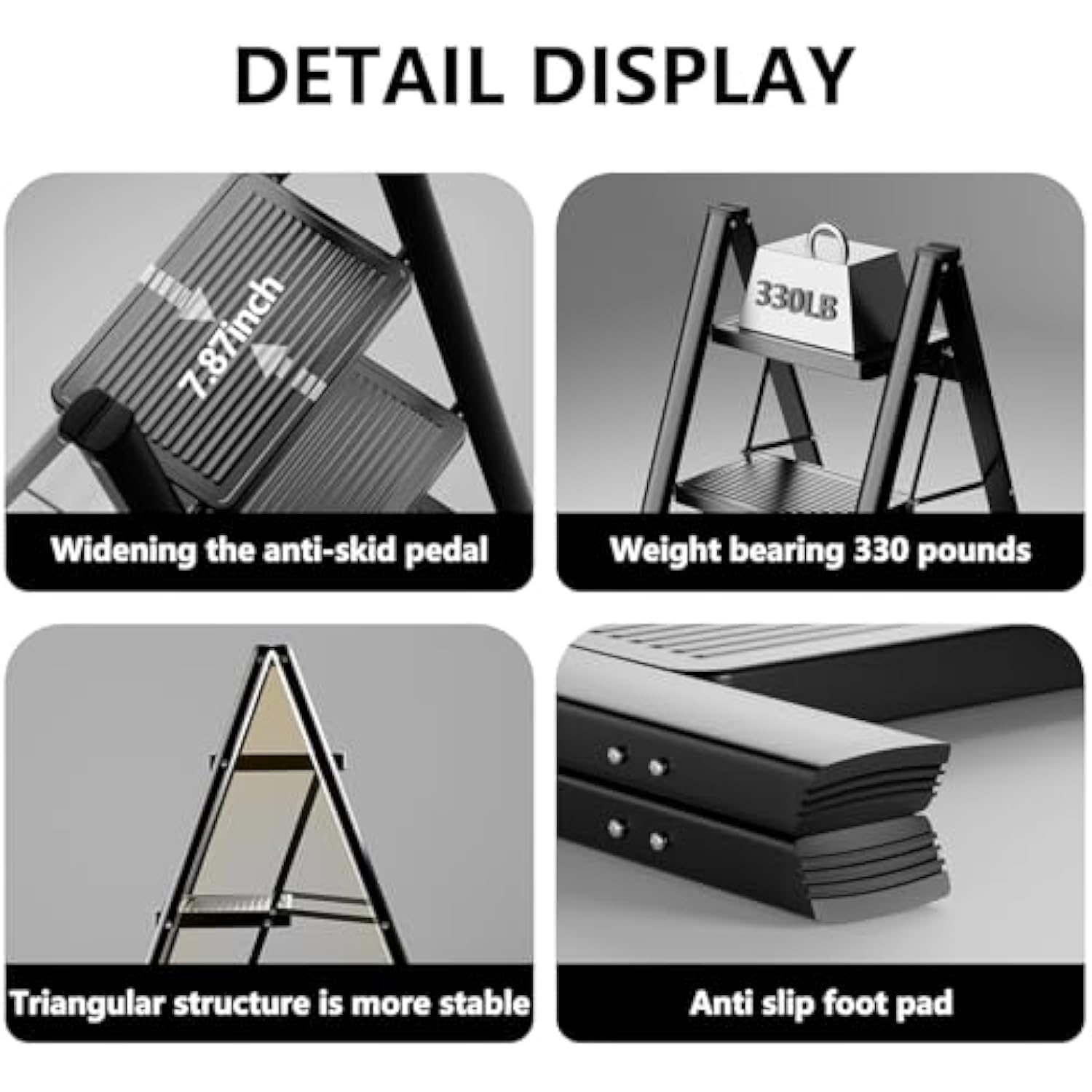 Sturdy 330 Lbs Small Step Stool for Adults for Kitchen