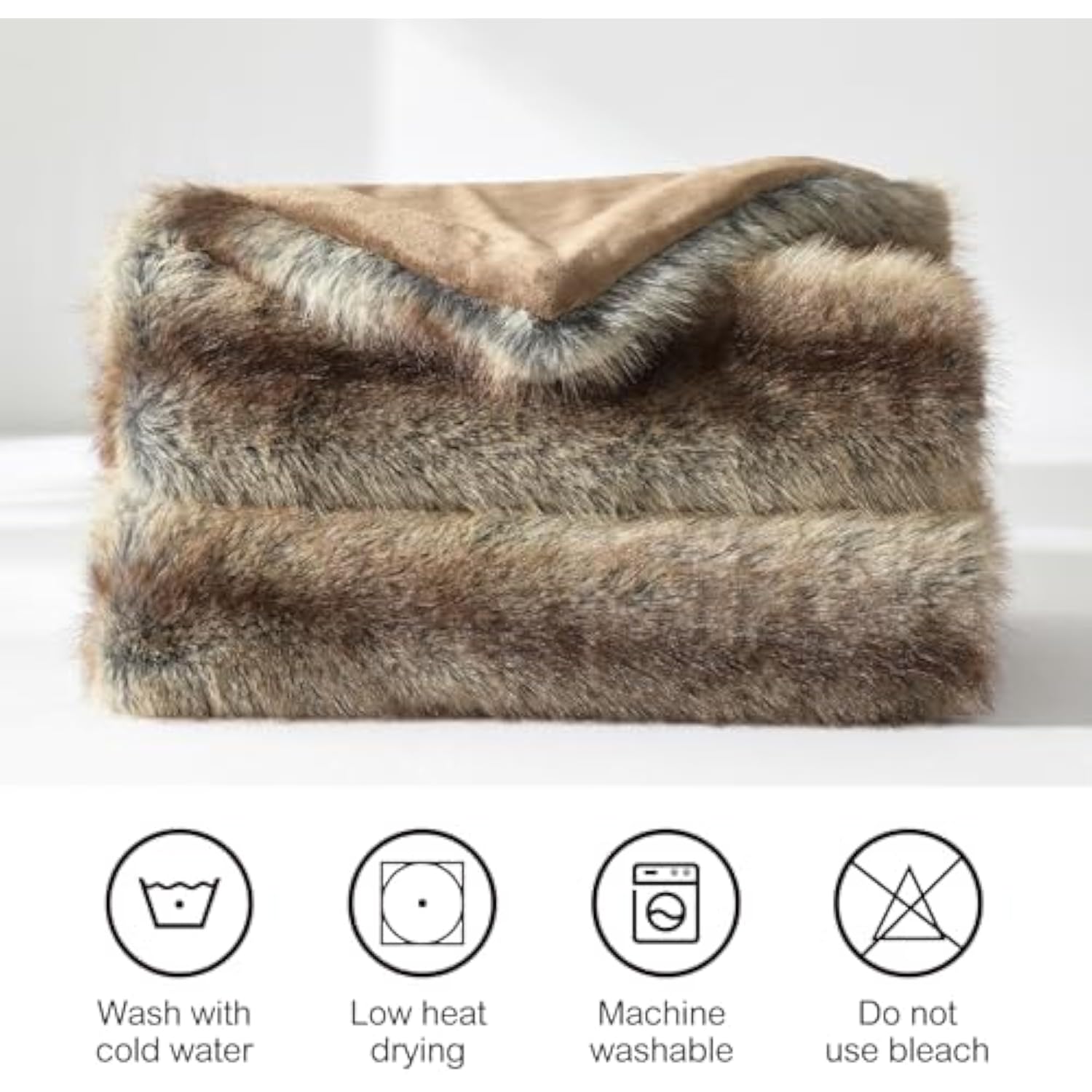 60x80 Inches Soft & Cozy Fur Throw Blanket for Couch