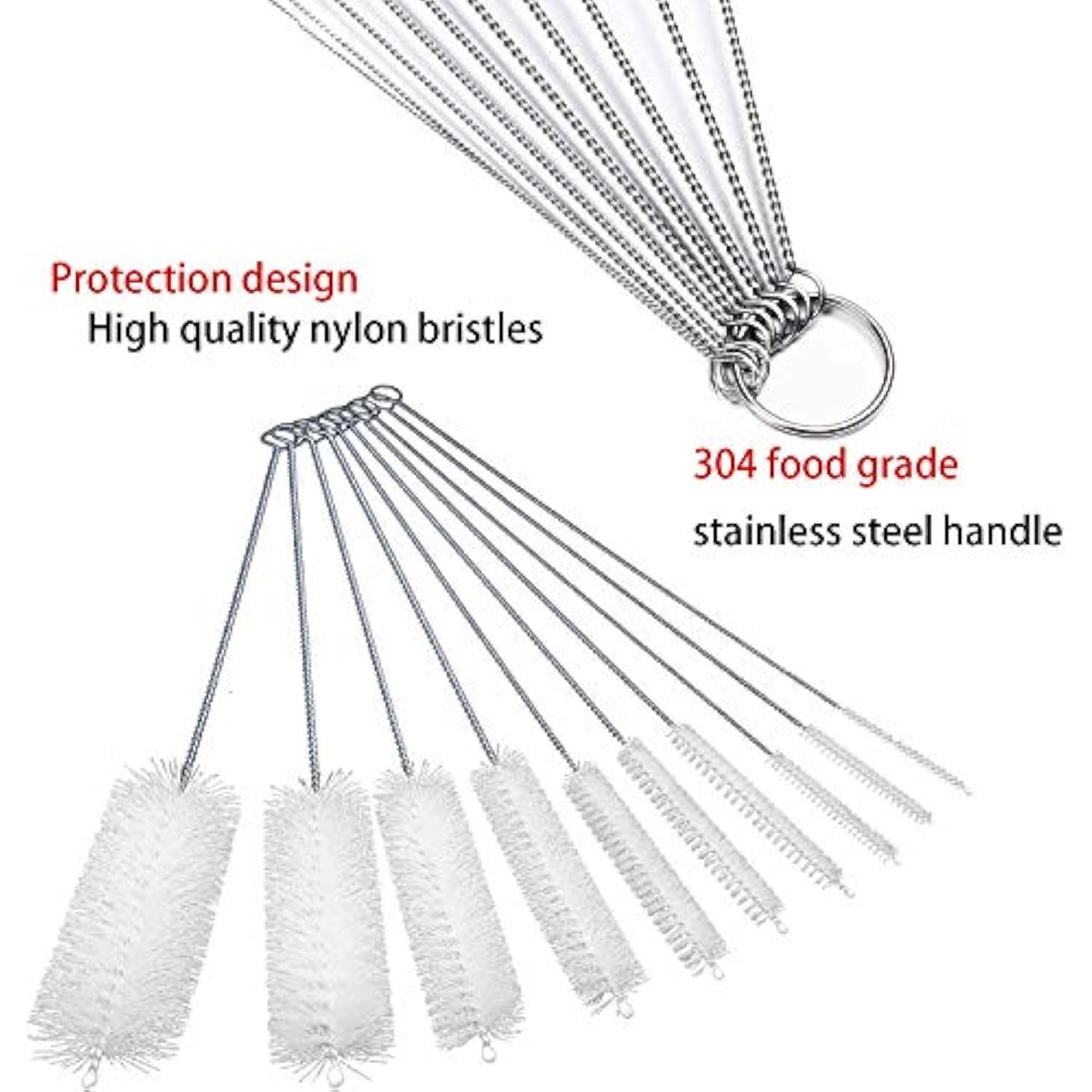 Nylon Pipe Tube Cleaner 8-ihch 10 Different Diameters