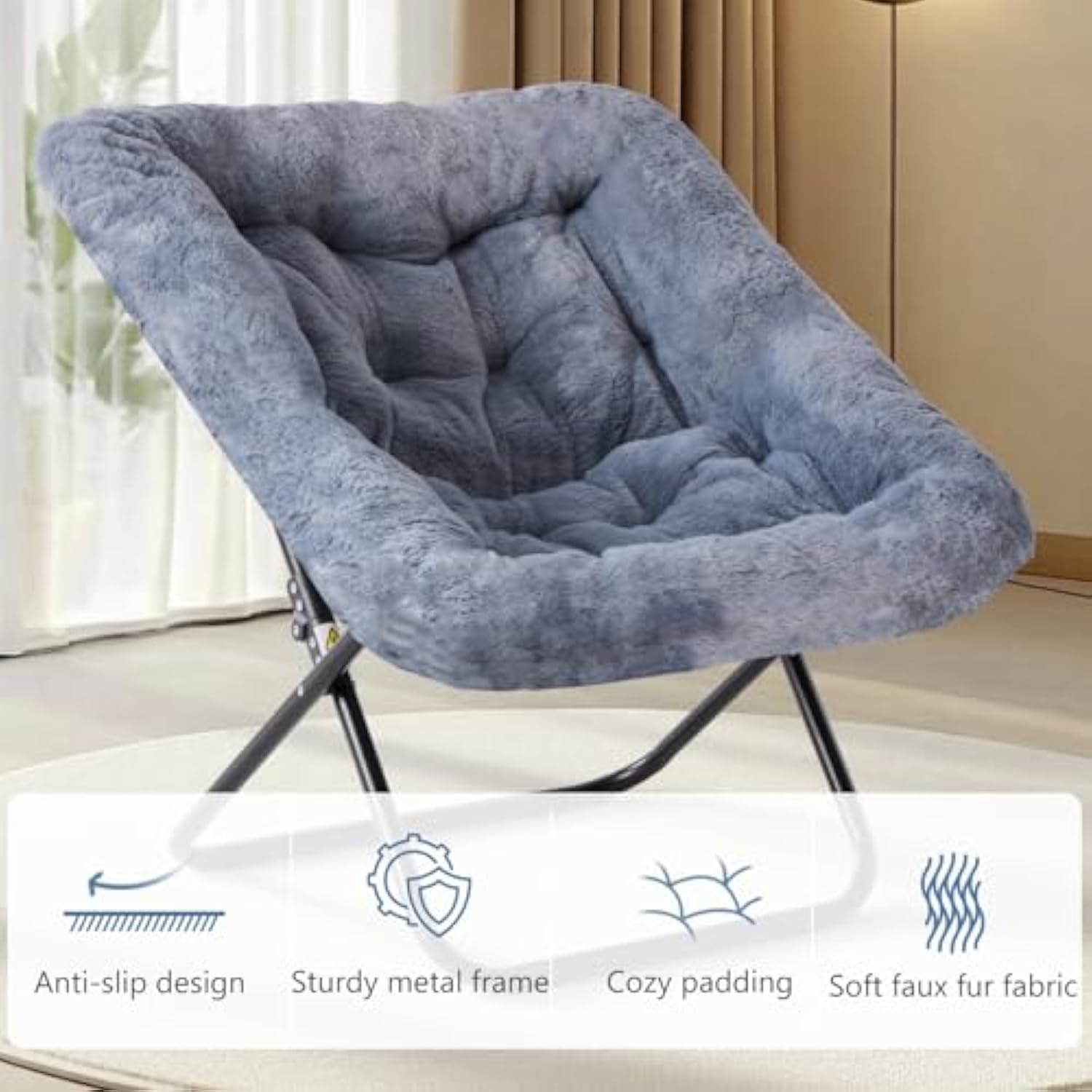 Large Size Foldable Comfy Chair for Adults