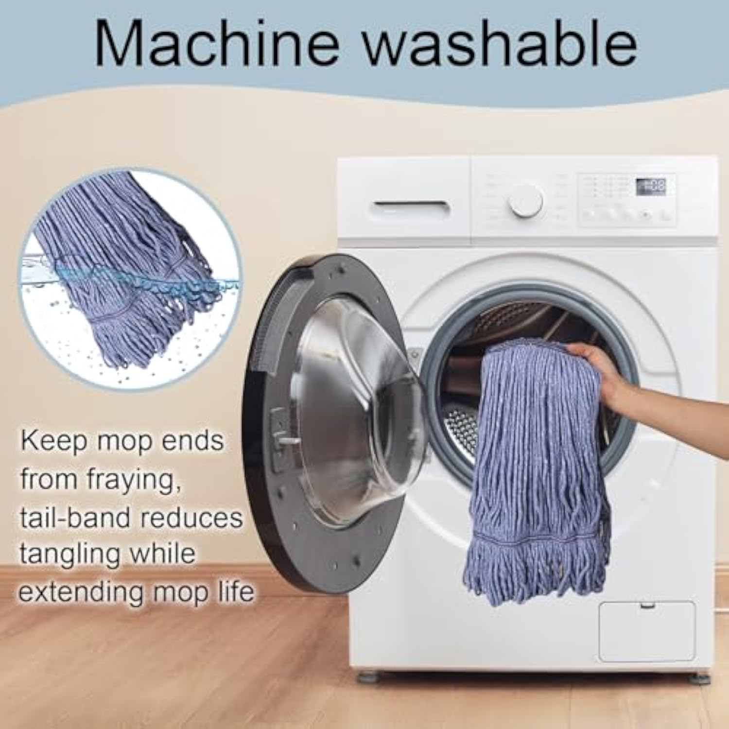 4 Pack Heavy Duty Mop Head Replacements,String Mop Head for Commercial & Used for Home