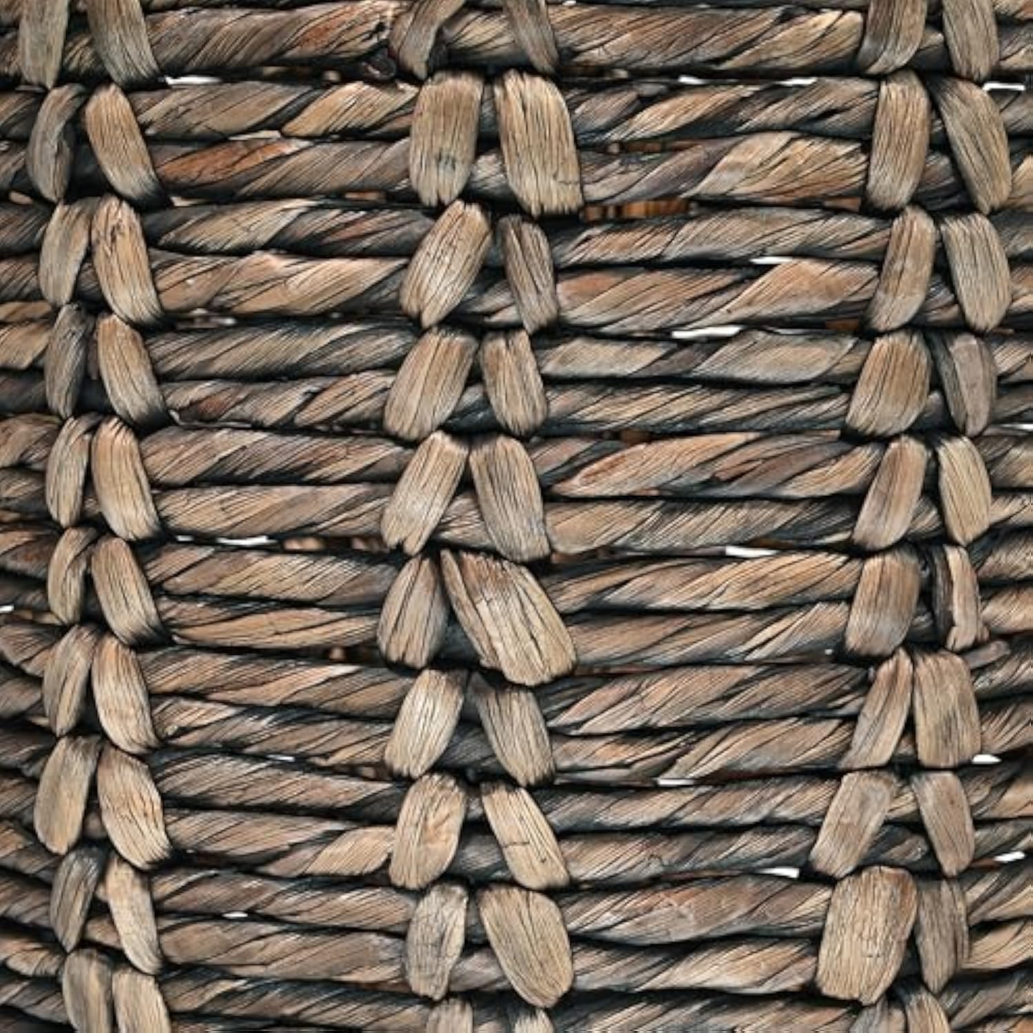 19.49 Inch Bohemian Handwoven Abaca Hamper Basket with Handles